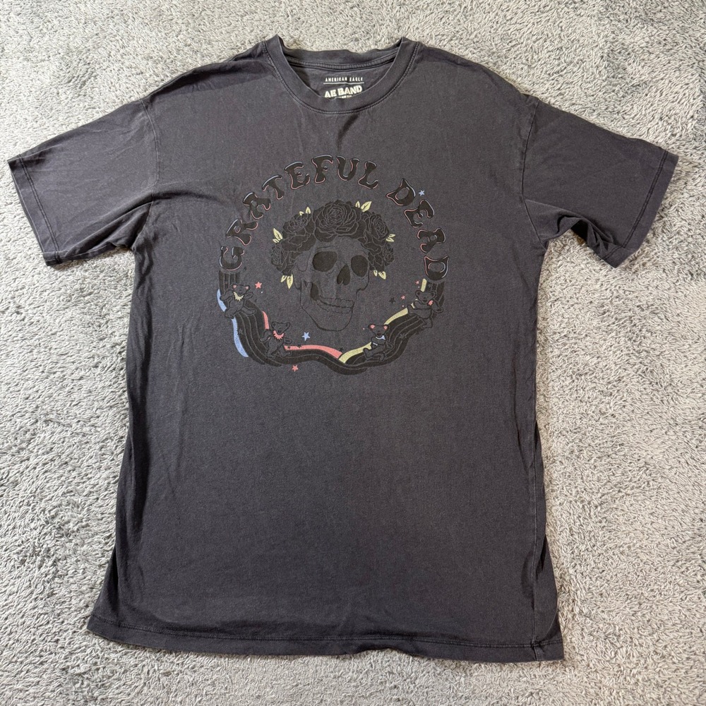 American Eagle Unisex Grateful Dead AE Band Tee XS/S Black Skull Graphic Shirt